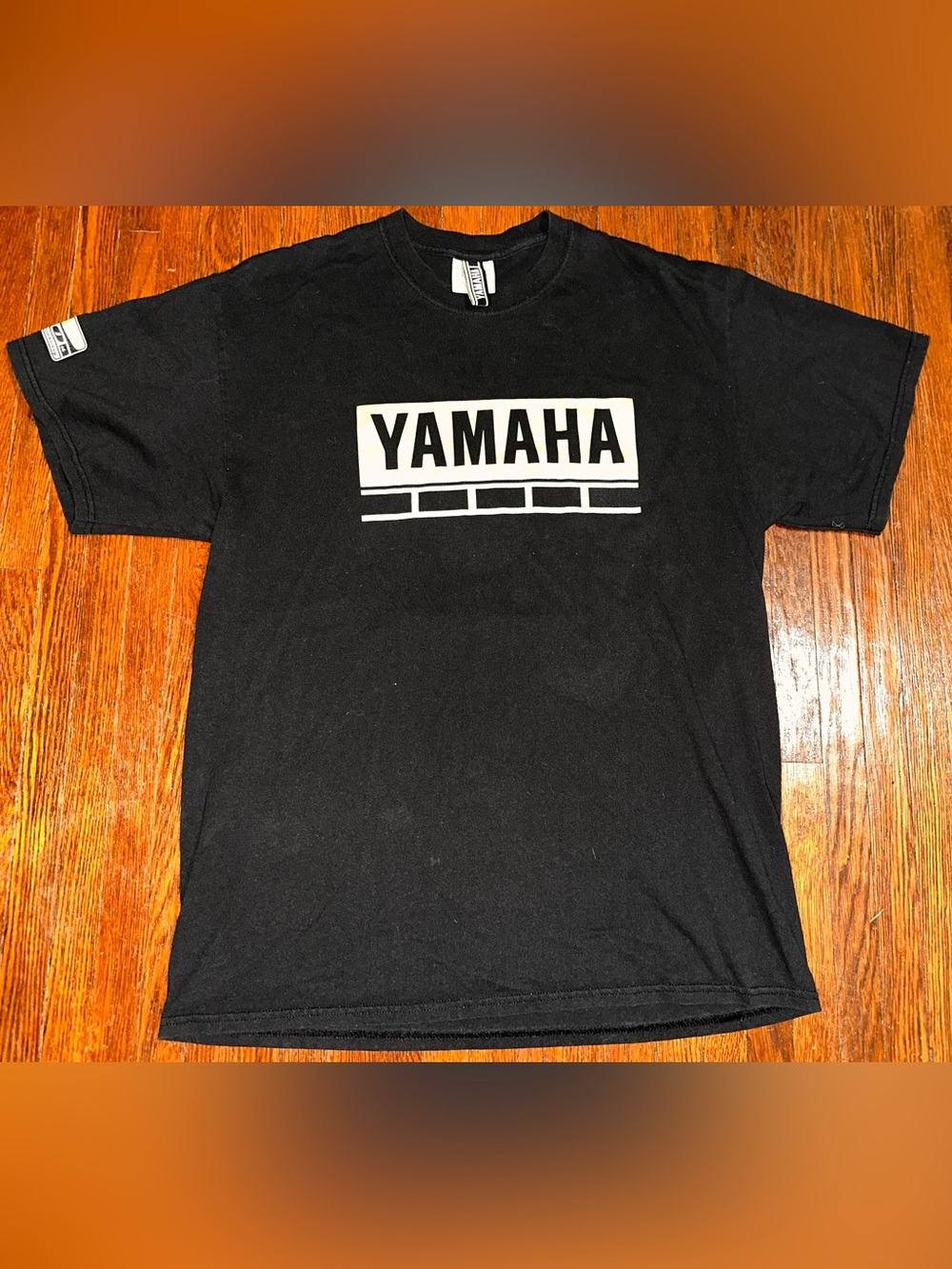 Men’s Large Yamaha Motorcycle Dirt Bike Black Graphic Short Sleeve Shirt